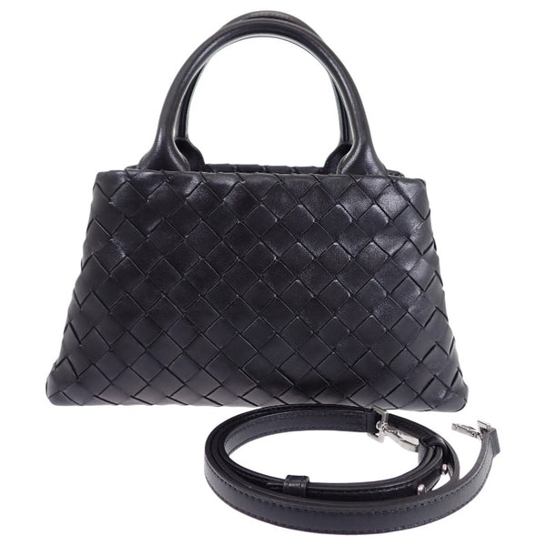 ボッテガヴェネタ BOTTEGA VENETA ハンドバッグ 607326VCPP18803 2WAYバッグ イントレチャート ブラック シルバー金具 レディース【中古】【ABランク】