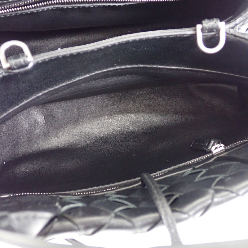 ボッテガヴェネタ BOTTEGA VENETA ハンドバッグ 607326VCPP18803 2WAYバッグ イントレチャート ブラック シルバー金具 レディース【中古】【ABランク】