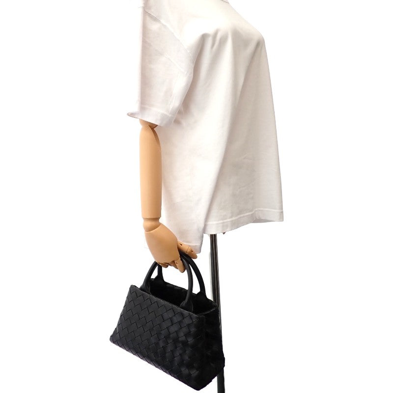 ボッテガヴェネタ BOTTEGA VENETA ハンドバッグ 607326VCPP18803 2WAYバッグ イントレチャート ブラック シルバー金具 レディース【中古】【ABランク】