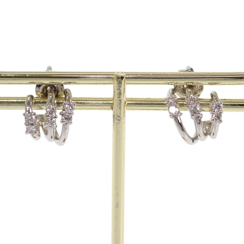 デザインジュエリー フープ ピアス Pt900プラチナ ダイヤモンド レディース【中古】【Aランク】