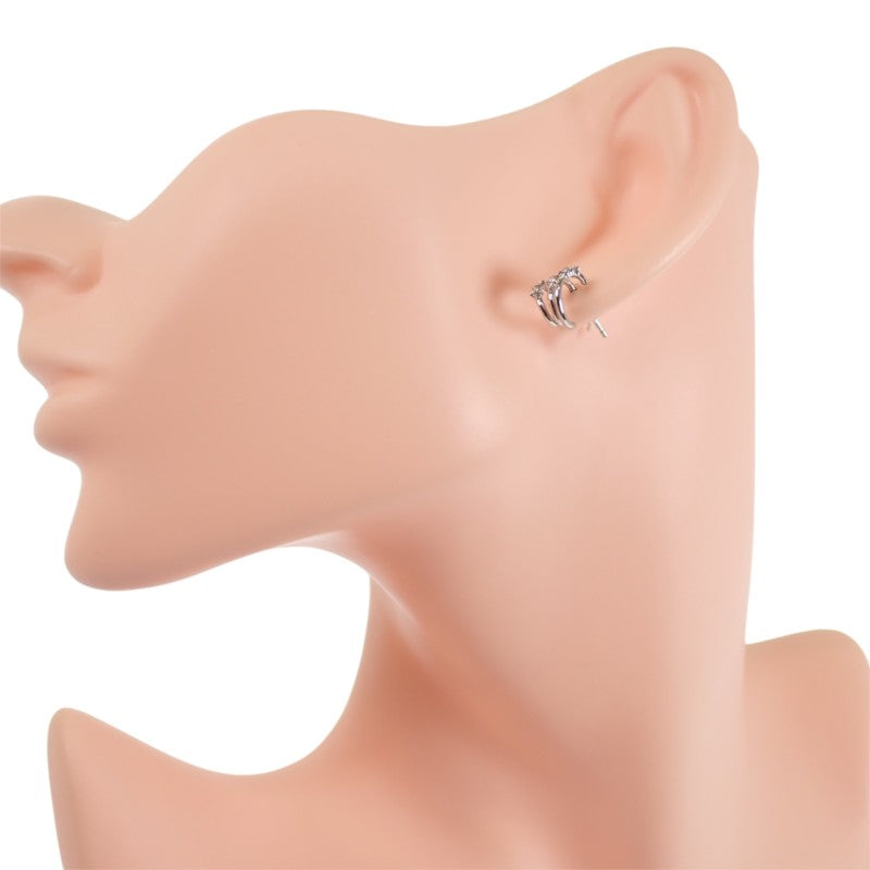 デザインジュエリー フープ ピアス Pt900プラチナ ダイヤモンド レディース【中古】【Aランク】