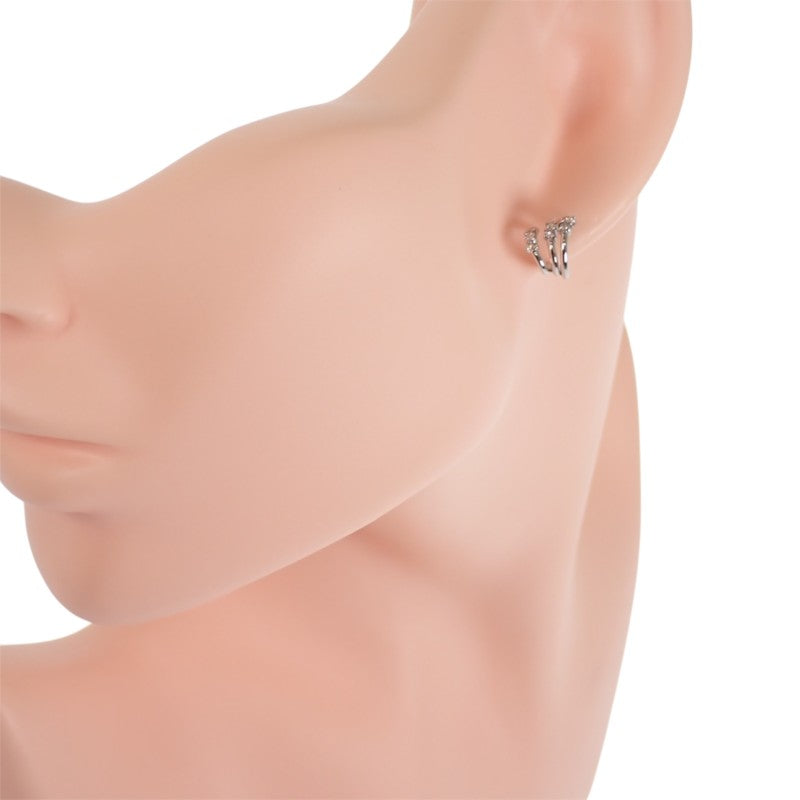 デザインジュエリー フープ ピアス Pt900プラチナ ダイヤモンド レディース【中古】【Aランク】