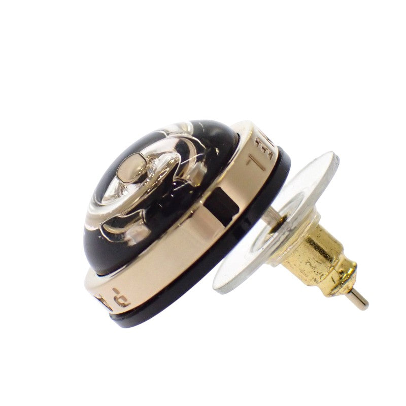 シャネル CHANEL CCターンロック ABA005 ピアス メタル ブラック ゴールド金具 レディース【中古】【Aランク】
