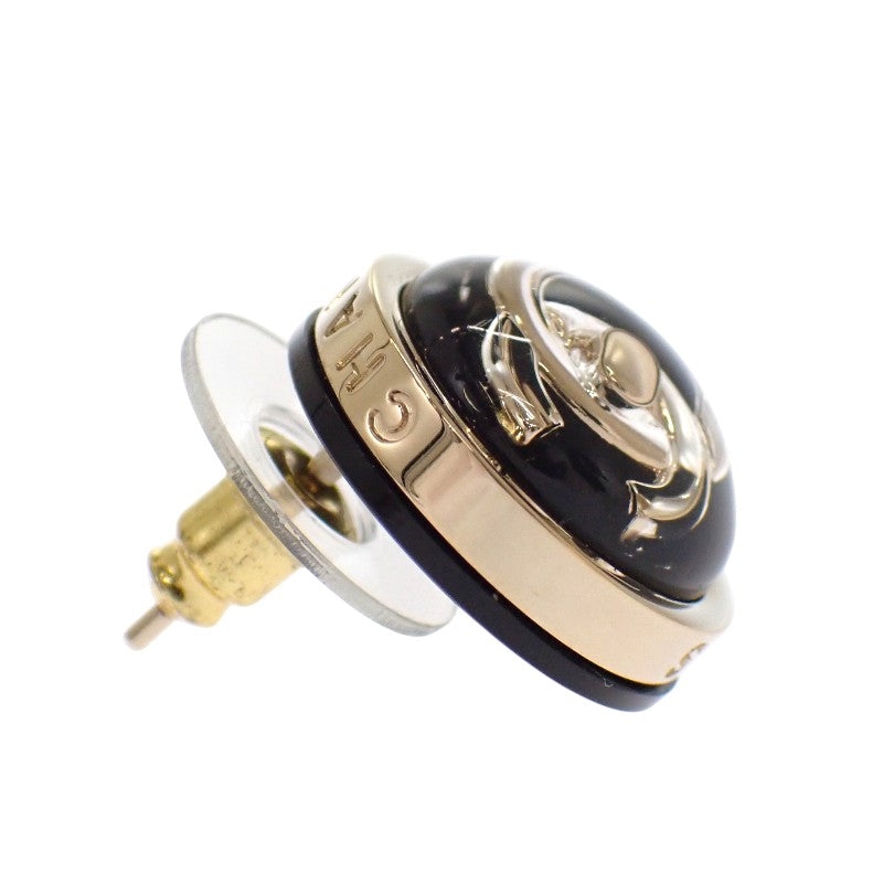 シャネル CHANEL CCターンロック ABA005 ピアス メタル ブラック ゴールド金具 レディース【中古】【Aランク】