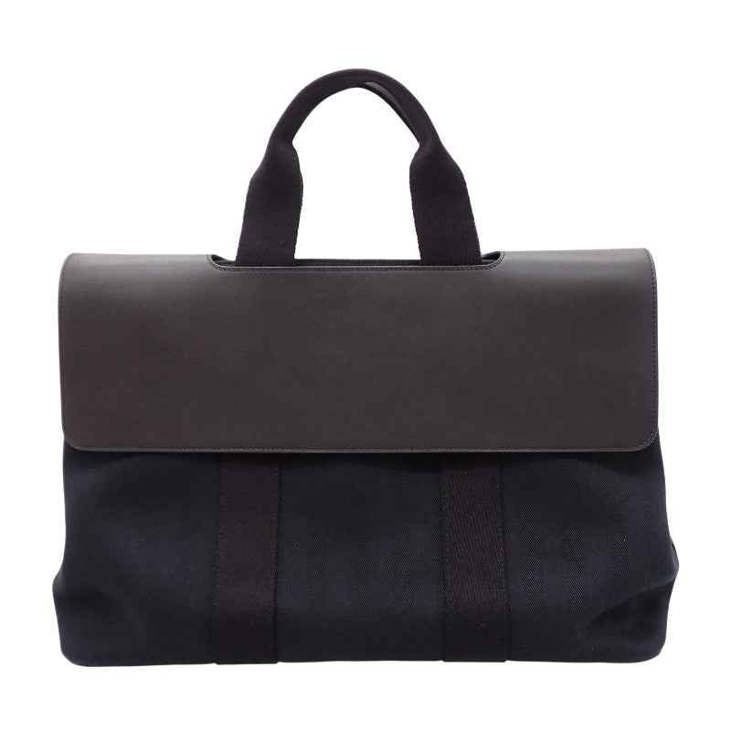 エルメス HERMES ヴァルパライソMM ハンドバッグ レザー キャンバス トワルシェブロン ブラック シルバー金具 レディース メンズ ユニセックス【中古】【ABランク】