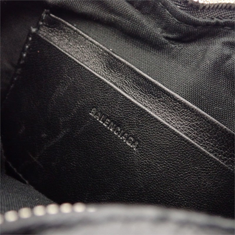 バレンシアガ BALENCIAGA LE CAGOLE ルカゴール ハートミニ 722781_1VG9Y_1000 ショルダーバッグ ラムスキン ブラック シルバー金具 レディース【中古】【ABランク】