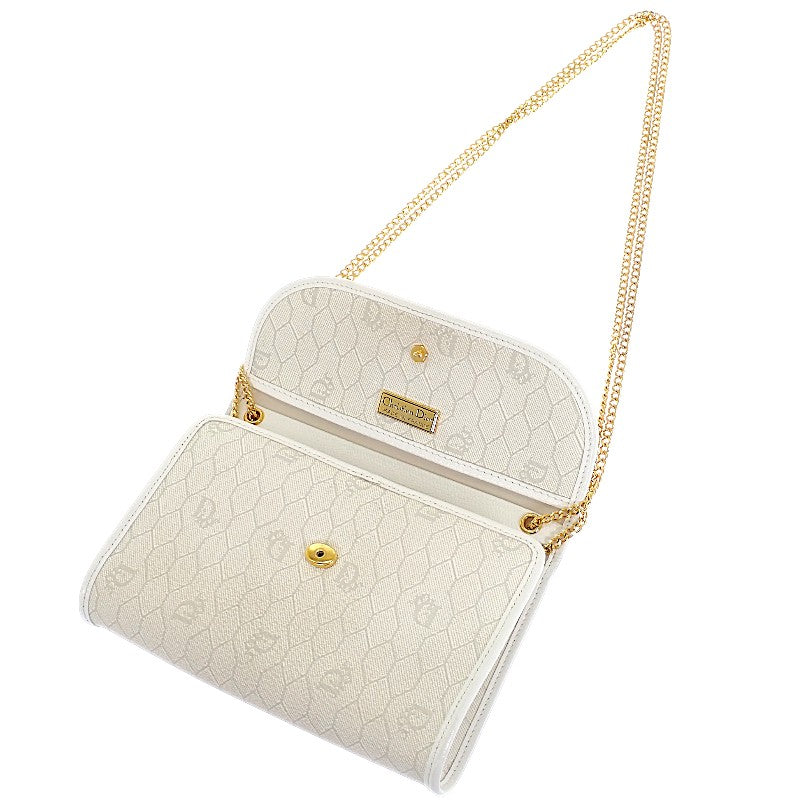 ディオール Dior チェーン ショルダーバッグ PVC レザー ホワイト レディース【中古】【ABランク】