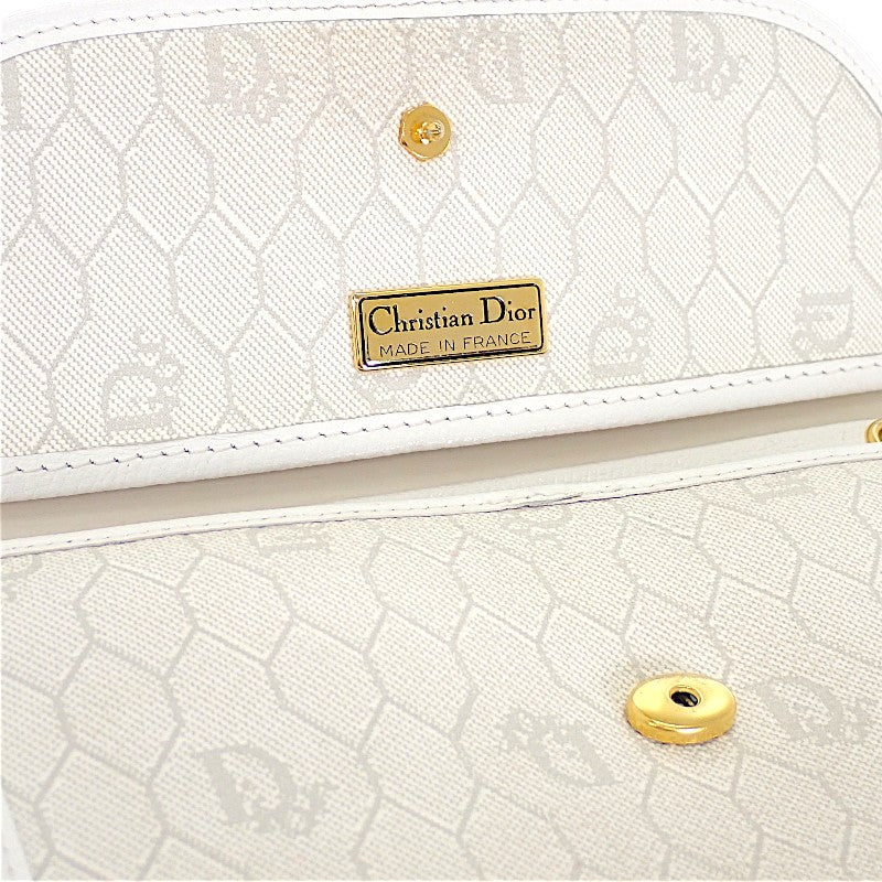 ディオール Dior チェーン ショルダーバッグ PVC レザー ホワイト