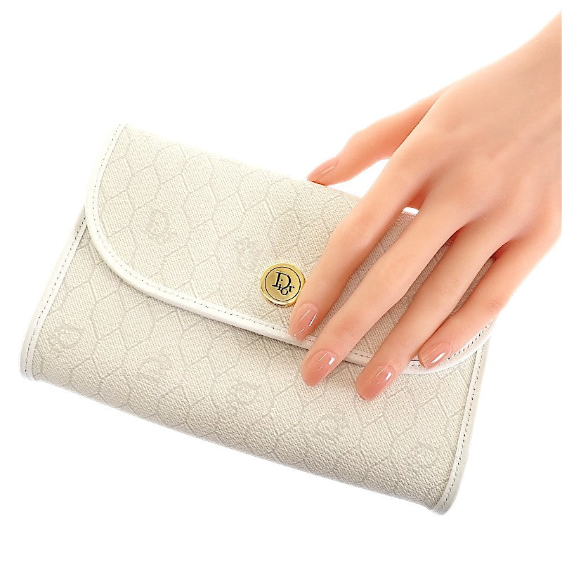 ディオール Dior チェーン ショルダーバッグ PVC レザー ホワイト