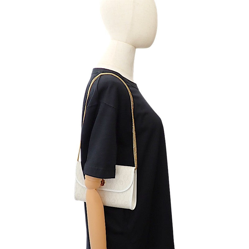 ディオール Dior チェーン ショルダーバッグ PVC レザー ホワイト