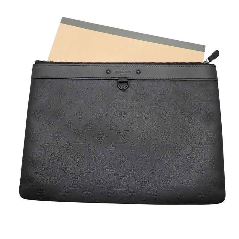 ルイヴィトン LOUIS VUITTON ポシェット・ディスカバリー M62903 モノグラム クラッチバッグ レザー モノグラム・シャドウ ブラック ブラック金具 メンズ【中古】【ABランク】