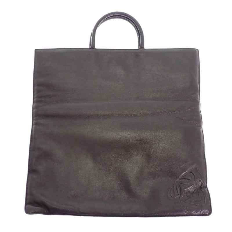 ロエベ LOEWE アナグラムレオパード トートバッグ スウェード カーフ ブラウン ブラック レディース【中古】【Bランク】