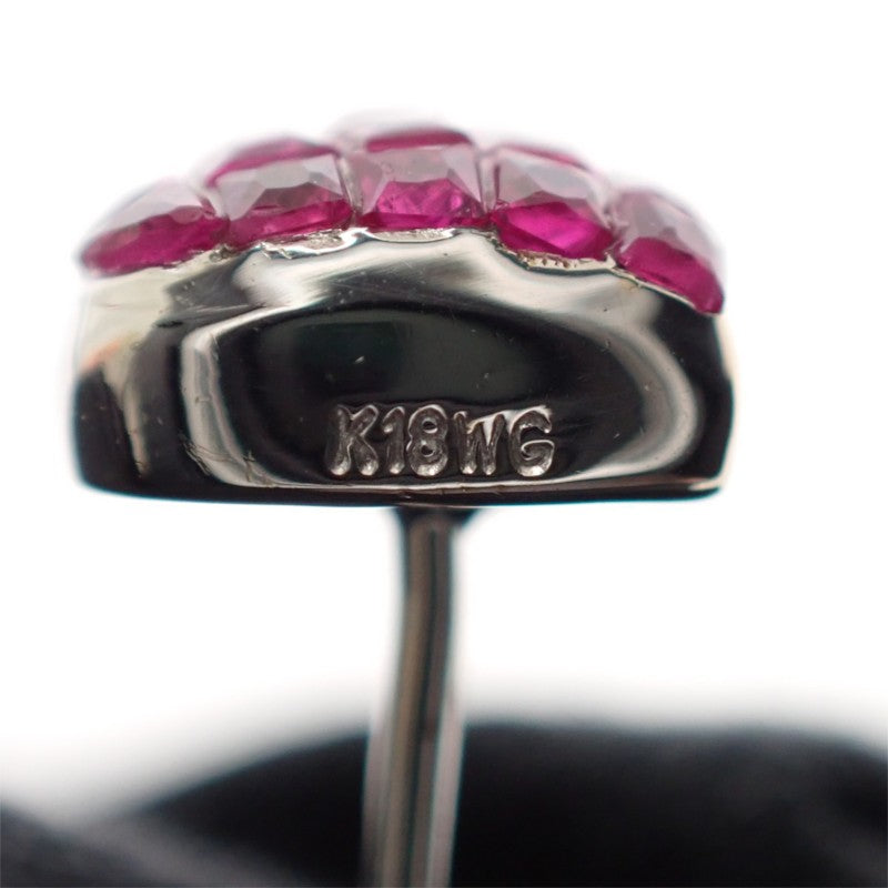 デザインジュエリー ミステリー ハート ピアス K18ホワイトゴールド ルビー レディース【中古】【Aランク】