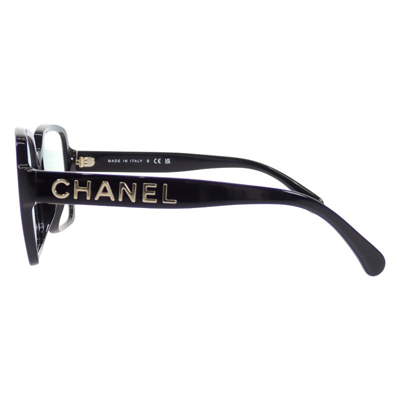 シャネル CHANEL スクエア シェイプ ブルーライトカット グラス A71520X08101S2212/5408SC622 メガネ アセテート ブラック クリア 56□17 140 レディース メンズ【中古】【Aランク】