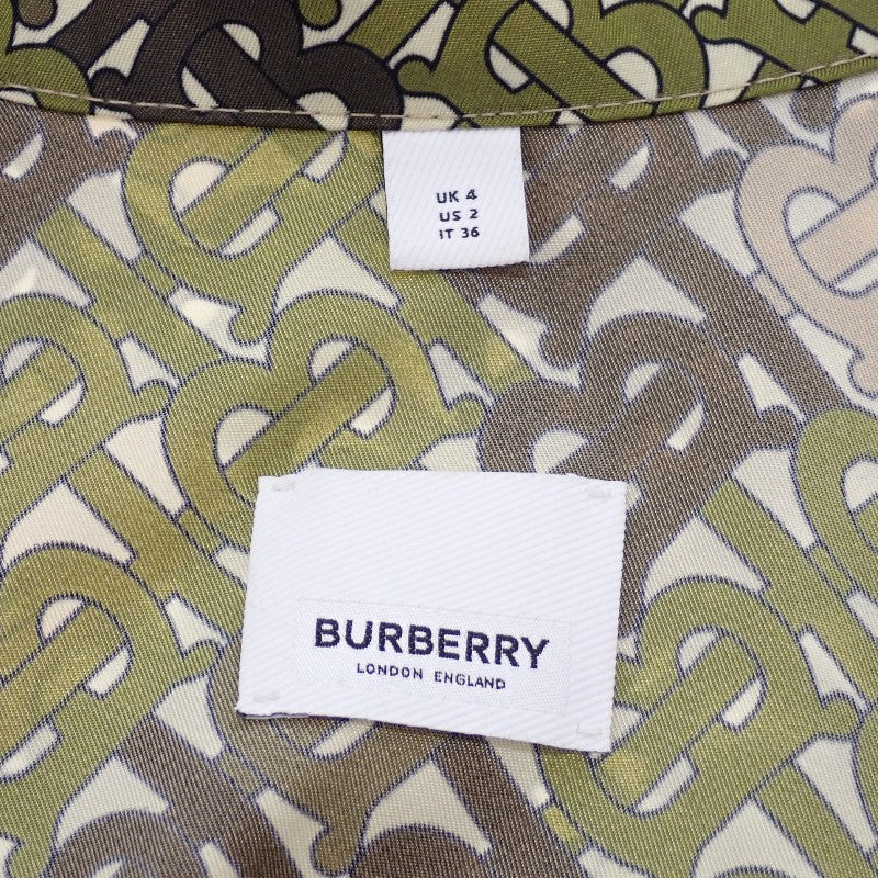 バーバリー BURBERRY TBモノグラム ロゴ 34 8016304 ナイロンジャケット ナイロン カーキ ベージュ レディース【中古】【ABランク】