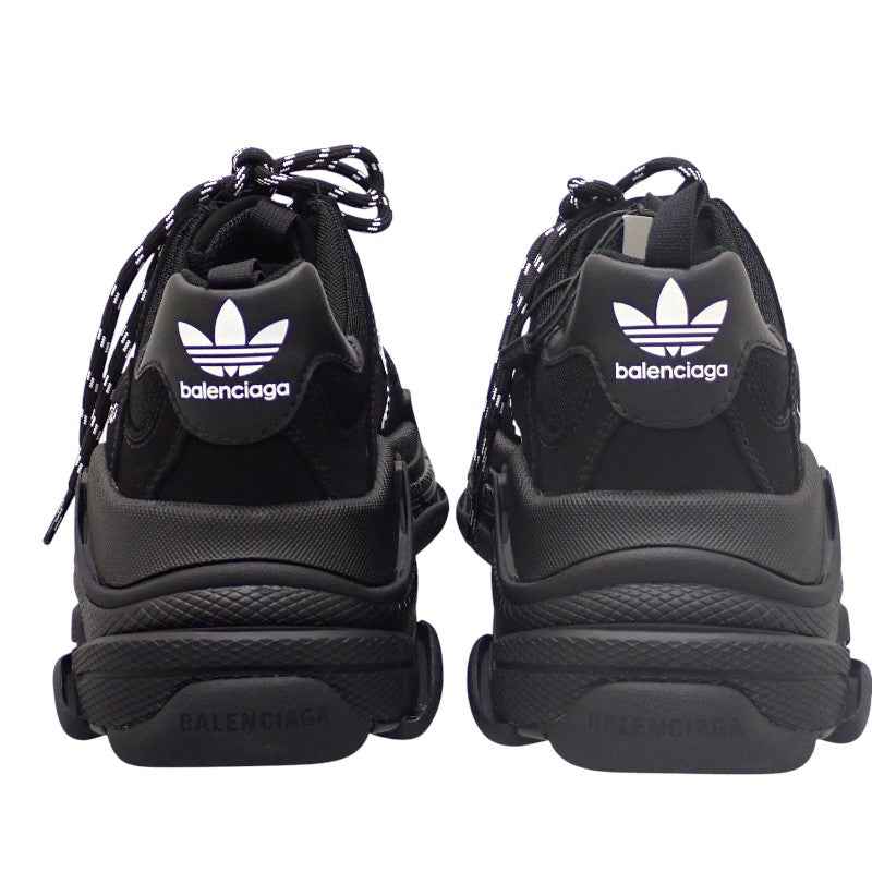 バレンシアガ BALENCIAGA アディダスコラボ Triple S 712821 スニーカー レザー ブラック メンズ【中古】【Aランク】