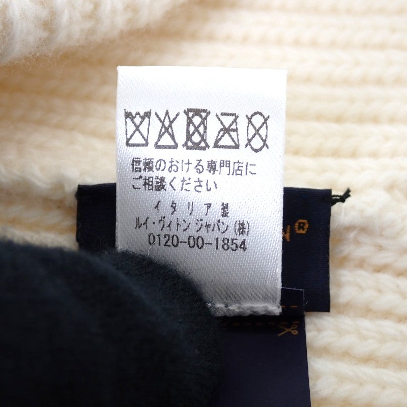 ルイヴィトン LOUIS VUITTON ビーニー・LVヘッドライン ニット帽 S M77873 ニットキャップ ブロン ホワイト レディース【中古】【Aランク】