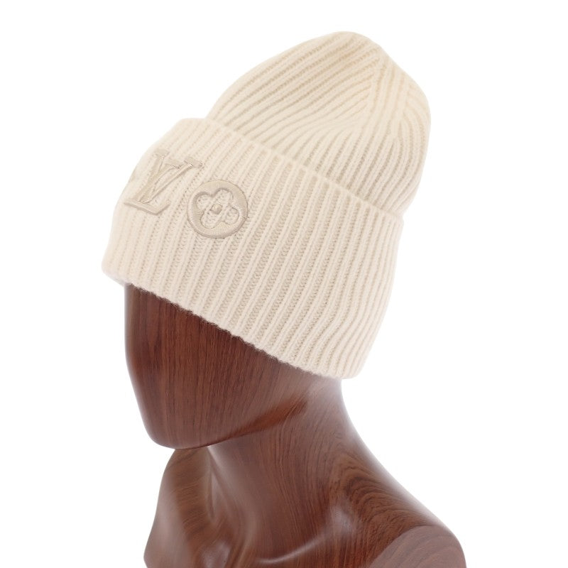 ルイヴィトン LOUIS VUITTON ビーニー・LVヘッドライン ニット帽 S M77873 ニットキャップ ブロン ホワイト レディース【中古】【Aランク】