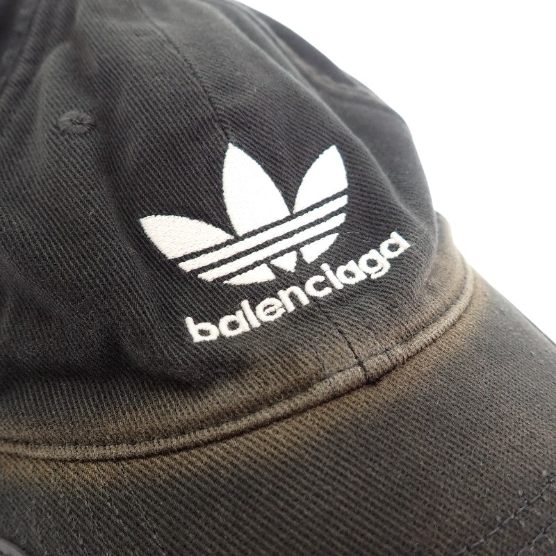 BALENCIAGA BALENCIAGA x adidas Baseball Cap L 723749 410B2 Cap Cotton Black Men's Unisex [Used] [AB Rank]