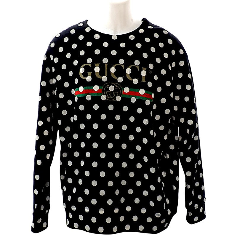 グッチ GUCCI ドット ロゴ スウェット XS 617964 XJCLB スウェット コットン ブラック メンズ ユニセックス【中古】【ABランク】