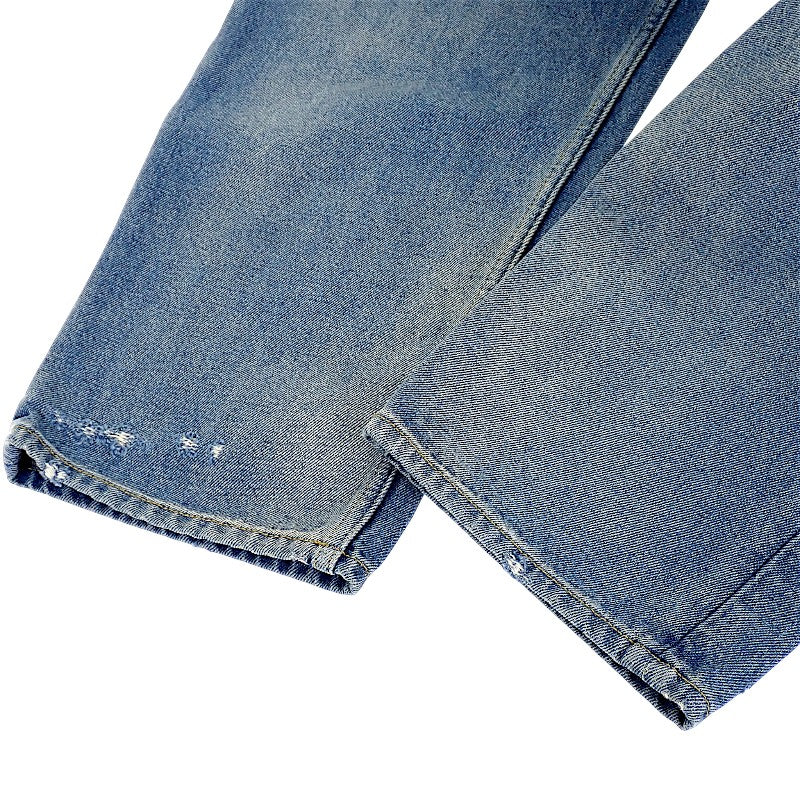 プラダ PRADA 5ポケット ダメージ加工 デニム ジーンズ GFP469 デニムパンツ コットン ブルー 27 メンズ【中古】【Aランク】