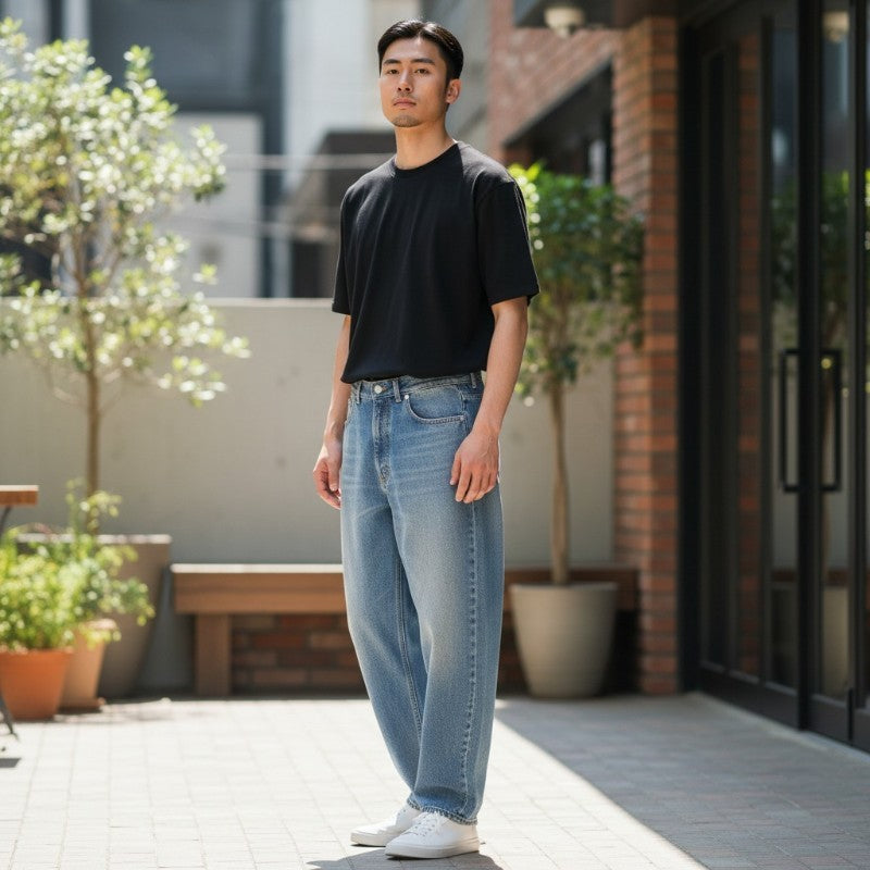 プラダ PRADA 5ポケット ダメージ加工 デニム ジーンズ GFP469 デニムパンツ コットン ブルー 27 メンズ【中古】【Aランク】