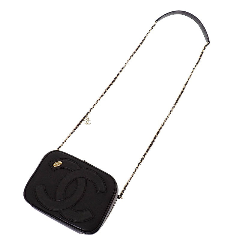 シャネル CHANEL ココマーク チェーンショルダー カメラバッグ AS0322 ショルダーバッグ ラムスキン ブラック ゴールド金具 レディース【中古】【ABランク】