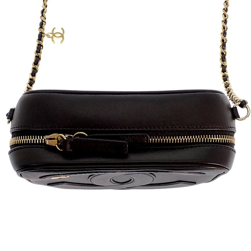 シャネル CHANEL ココマーク チェーンショルダー カメラバッグ AS0322 ショルダーバッグ ラムスキン ブラック ゴールド金具 レディース【中古】【ABランク】