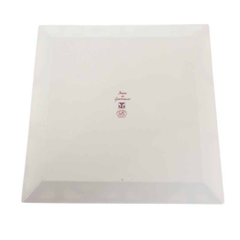 エルメス HERMES ガダルキヴィール プチカレプレートNo5 011045P 食器 陶磁器 ポーセリン レッド ホワイト レディース【中古】【SAランク】