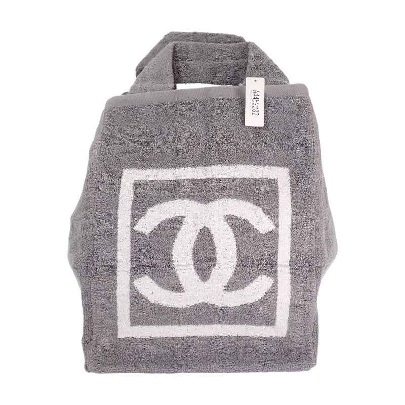 シャネル CHANEL CCビーチバッグ スポーツライン トートバッグ コットン パイル グレー レディース【中古】【Aランク】