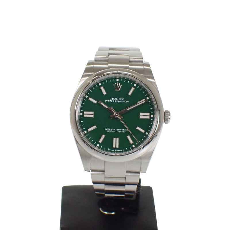 ロレックス ROLEX オイスターパーペチュアル 41 124300 腕時計 ステンレススチール 自動巻き グリーン文字盤 メンズ【中古】【Aランク】