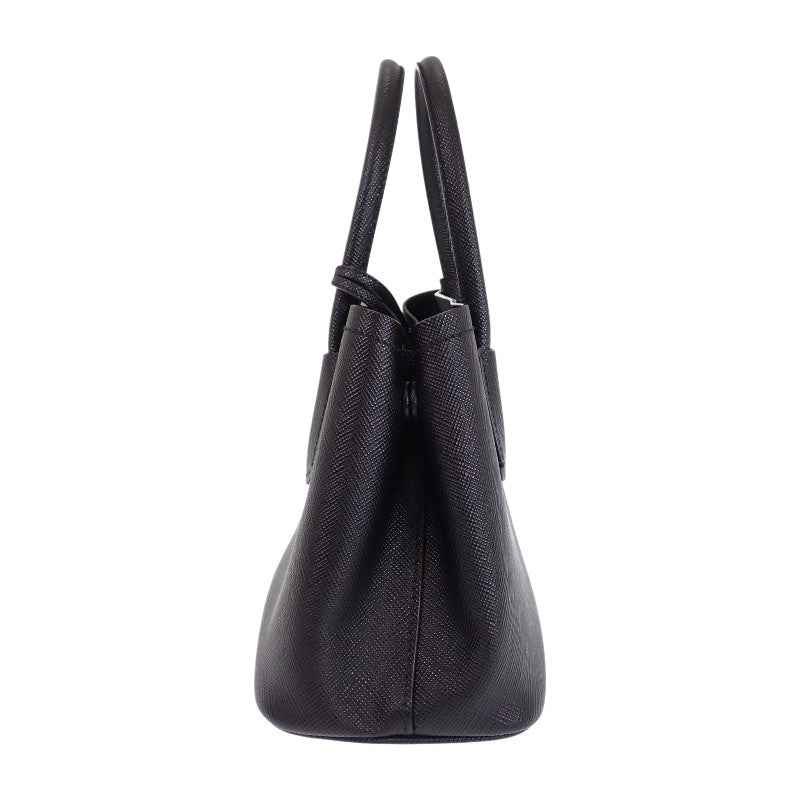 プラダ PRADA ダブル スモール レザーバッグ ドゥーブレ 1BG443 2WAYバッグ ハンドバッグ ショルダーバッグ サフィアーノ ブラック ゴールド金具 レディース【中古】【Aランク】
