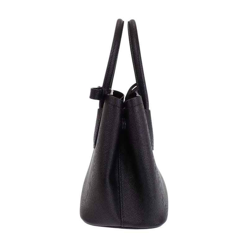 プラダ PRADA ダブル スモール レザーバッグ ドゥーブレ 1BG443 2WAYバッグ ハンドバッグ ショルダーバッグ サフィアーノ ブラック ゴールド金具 レディース【中古】【Aランク】