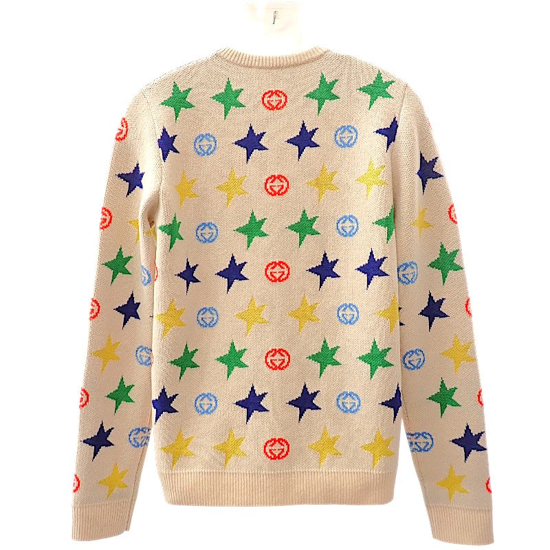 グッチ GUCCI スタープリント ウールニットセーター 21AW M 661835 XKBXY ニット ウール アイボリー メンズ【中古】【Aランク】
