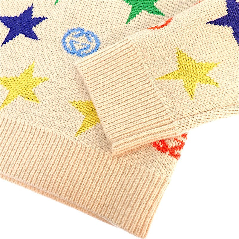 グッチ GUCCI スタープリント ウールニットセーター 21AW M 661835 XKBXY ニット ウール アイボリー メンズ【中古】【Aランク】