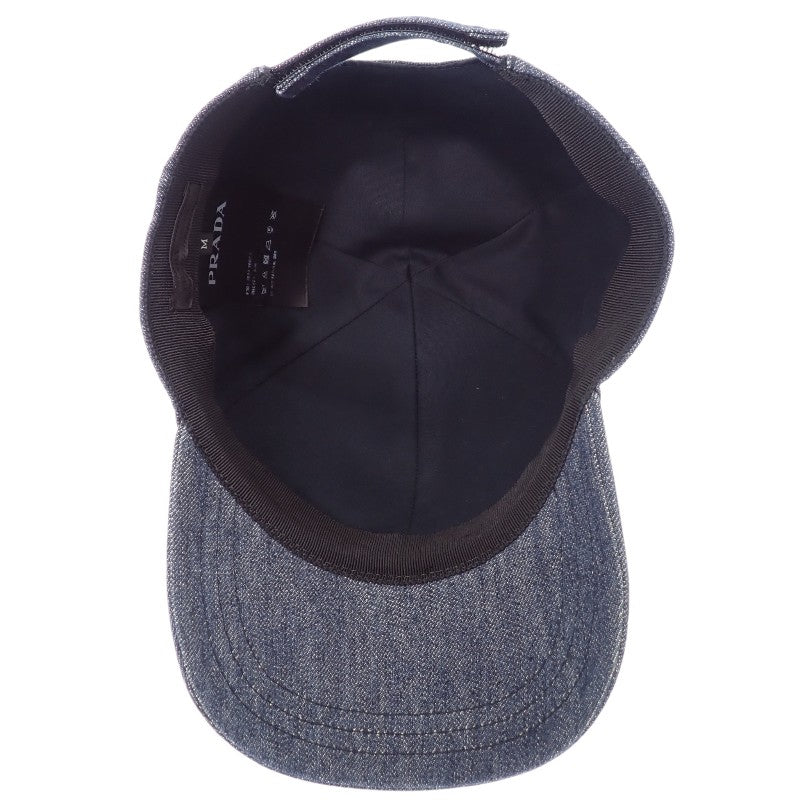 プラダ PRADA ベースボール M 2HC274AJ6F0008 キャップ デニム ネイビー レディース メンズ【中古】【ABランク】