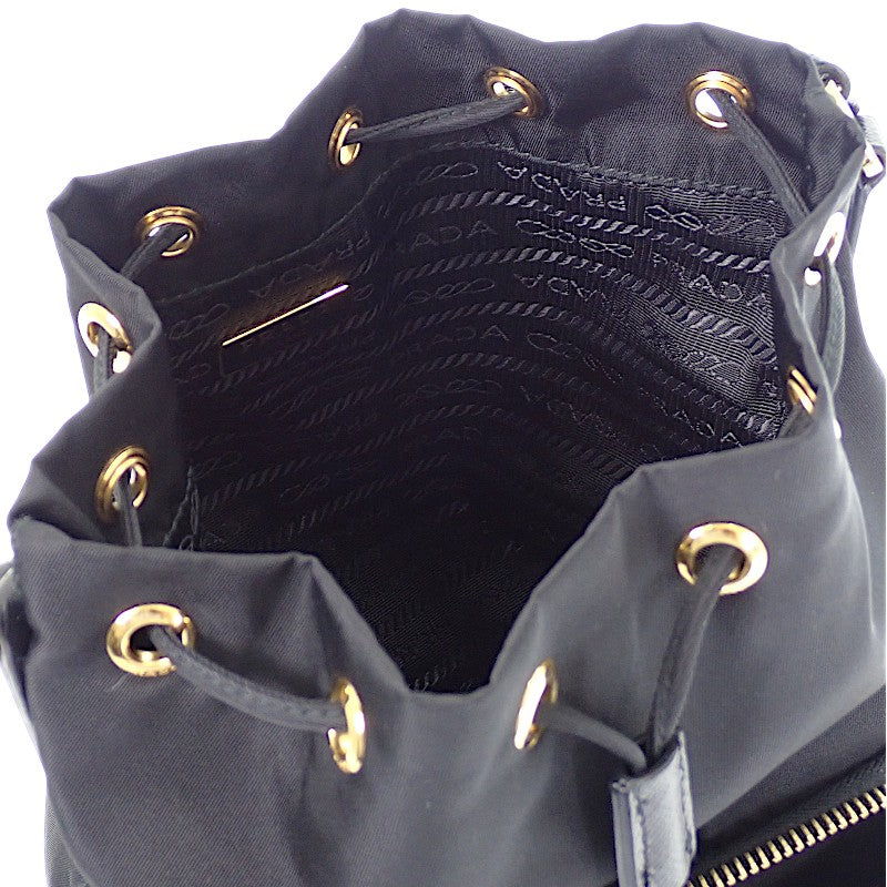 プラダ PRADA デュエット バケット Re-Nylon 1BH038_RV44 2WAYバッグ ナイロン ブラック ゴールド金具 レディース【中古】【ABランク】
