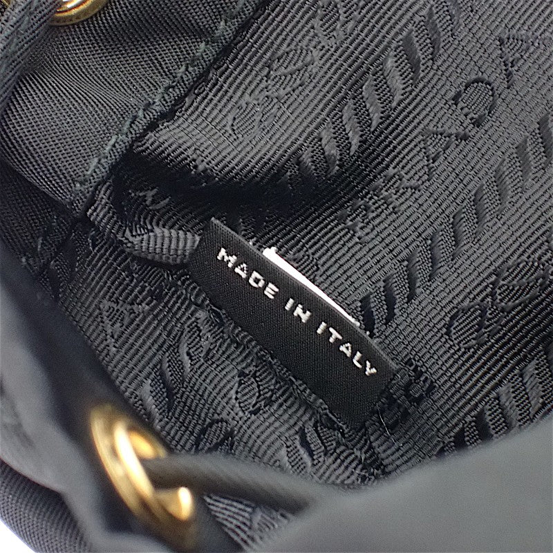 プラダ PRADA デュエット バケット Re-Nylon 1BH038_RV44 2WAYバッグ ナイロン ブラック ゴールド金具 レディース【中古】【ABランク】