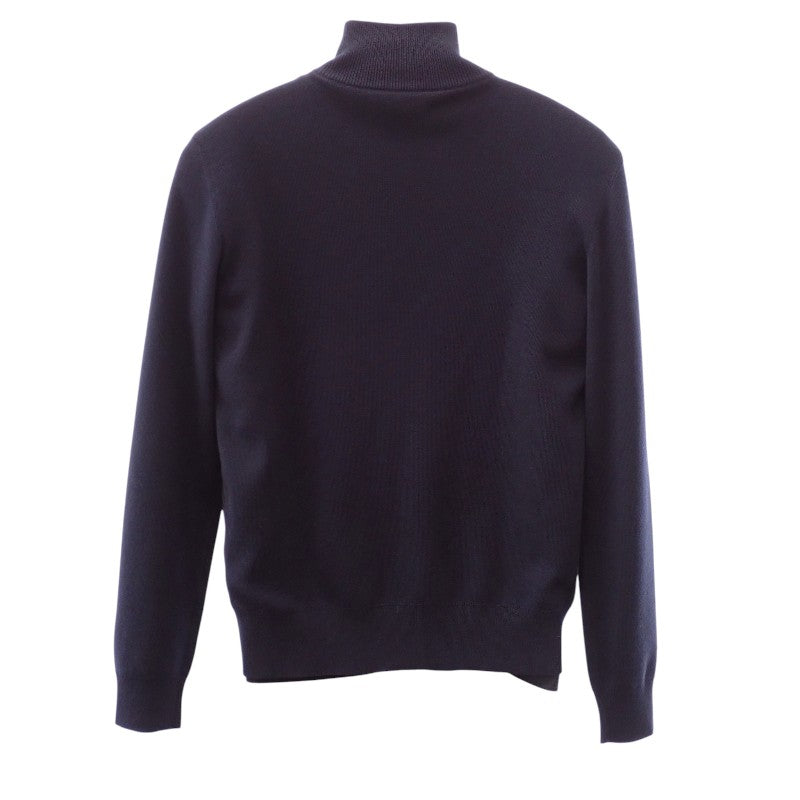 プラダ PRADA ジップアップ切替 48 UMG116 ナイロンジャケット ウール Re-Nylon ネイビー シルバー金具 メンズ【中古】【ABランク】
