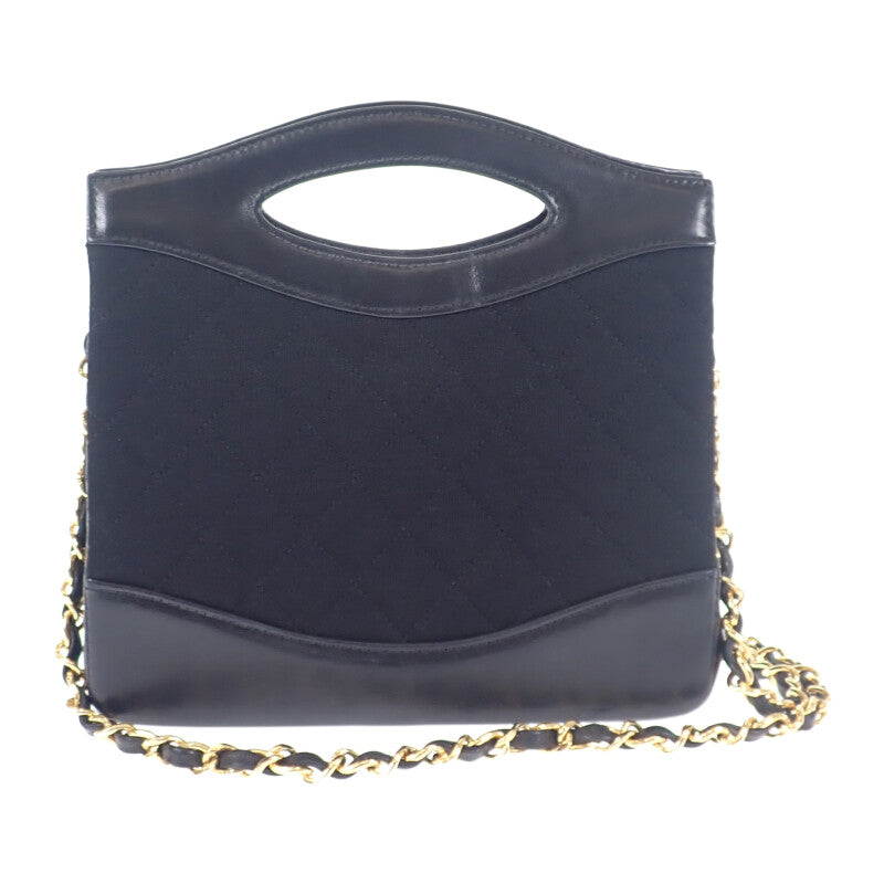 シャネル CHANEL シャネル31 ヴィンテージ 2WAYバッグ ショルダーバッグ ラムスキン コットン ブラック ゴールド金具 レディース【中古】【ABランク】