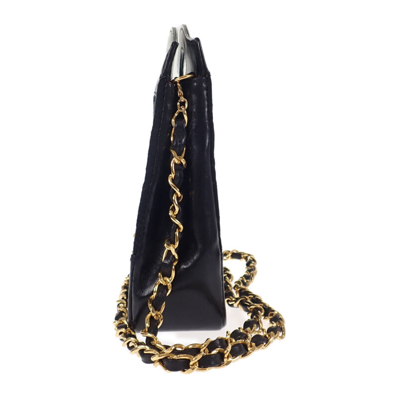 シャネル CHANEL シャネル31 ヴィンテージ 2WAYバッグ ショルダーバッグ ラムスキン コットン ブラック ゴールド金具 レディース【中古】【ABランク】