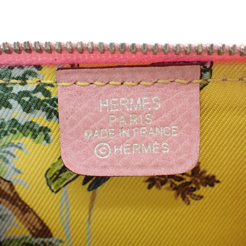 エルメス HERMES アザップコンパクト ミニ コインケース ヴォーエプソン モーヴシルベストル ピンク シルバー金具 レディース【中古】【ABランク】
