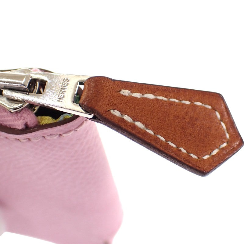 エルメス HERMES アザップコンパクト ミニ コインケース ヴォーエプソン モーヴシルベストル ピンク シルバー金具 レディース【中古】【ABランク】