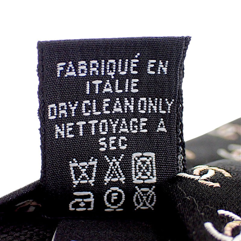 シャネル CHANEL ココマーク ネクタイ シルク ナイロン ブラック メンズ【中古】【Aランク】