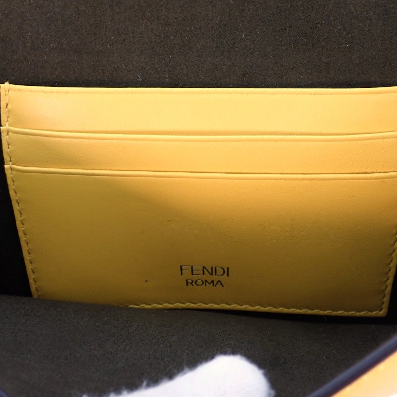 フェンディ FENDI フラットバゲットミニ 8BS039 ショルダーバッグ レザー イエロー ゴールド金具 レディース【中古】【Aランク】