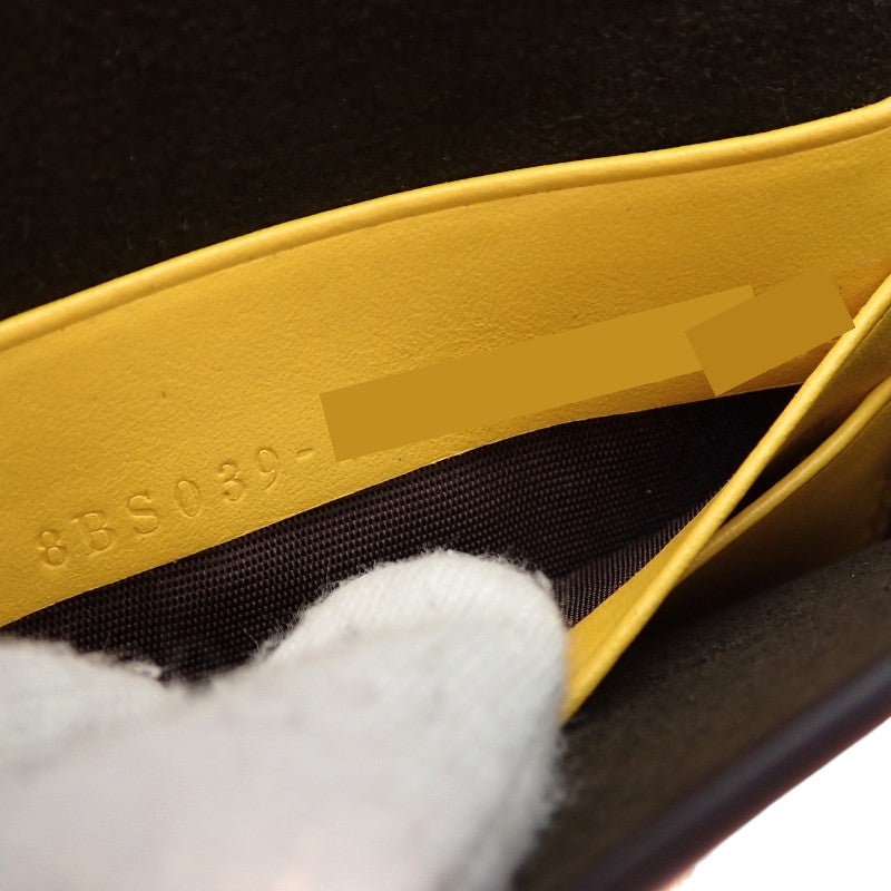 フェンディ FENDI フラットバゲットミニ 8BS039 ショルダーバッグ レザー イエロー ゴールド金具 レディース【中古】【Aランク】