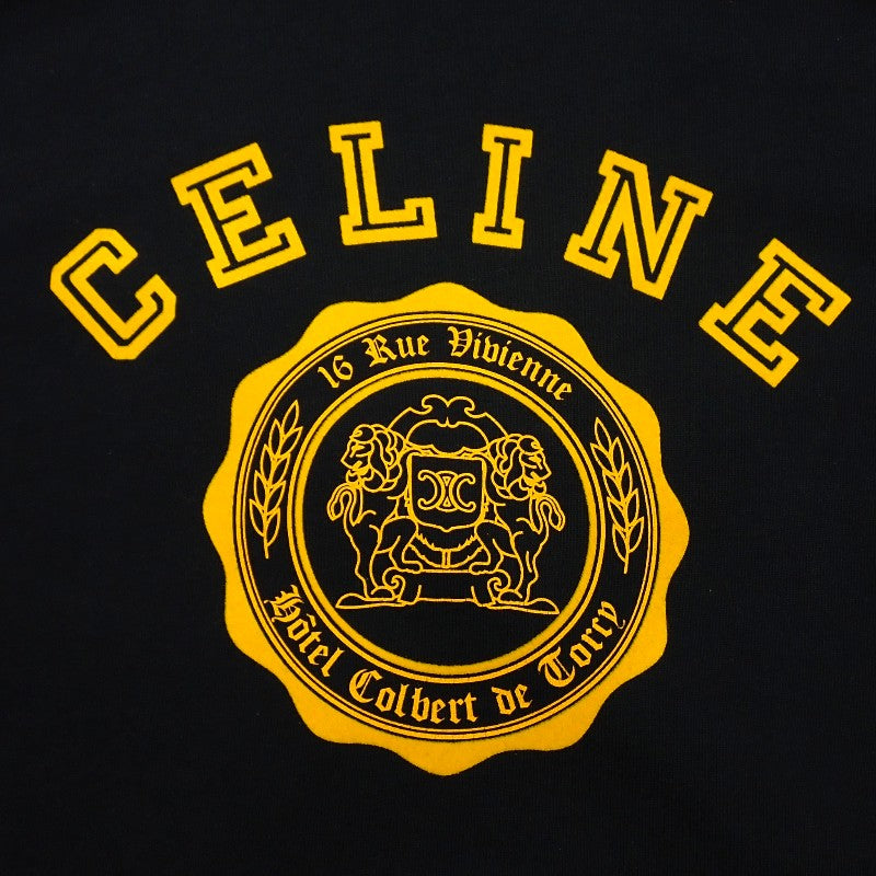 セリーヌ CELINE BLASONルーズフーディ M RY033670Q パーカー コットン ブラック メンズ【中古】【Aランク】