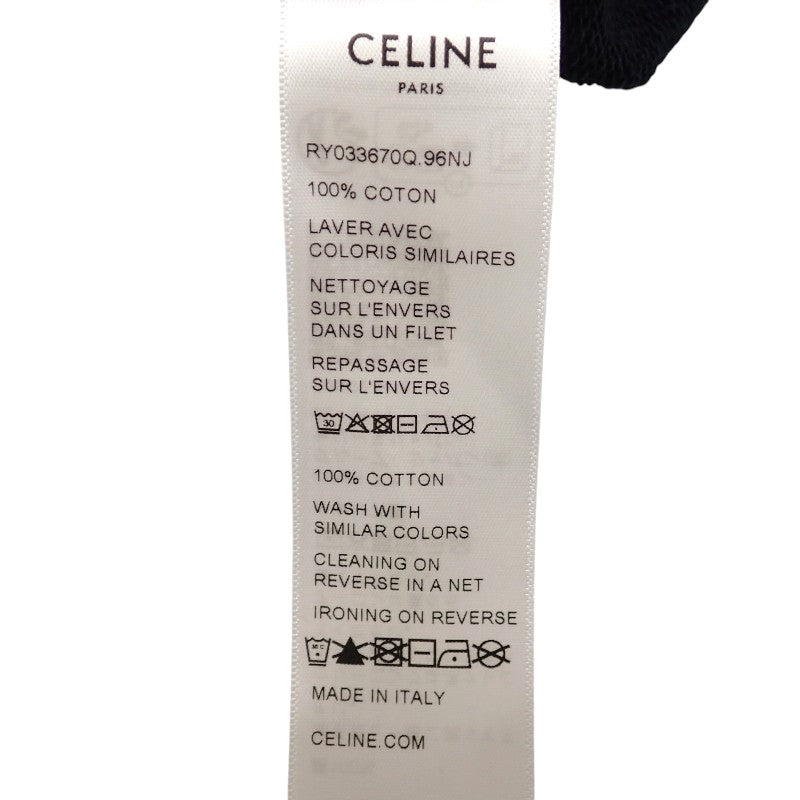 セリーヌ CELINE BLASONルーズフーディ M RY033670Q パーカー コットン ブラック メンズ【中古】【Aランク】