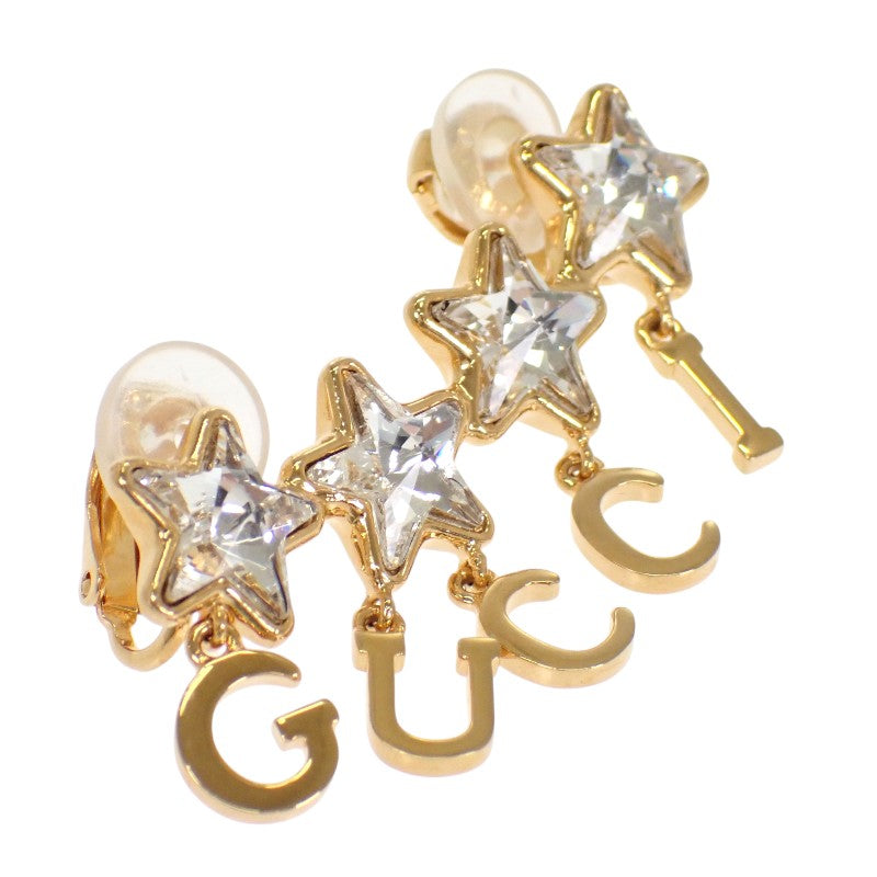 グッチ GUCCI スクリプトロゴ シングル 680267_J1D50_8031 イヤリング GP ゴールド レディース【中古】【Aランク】