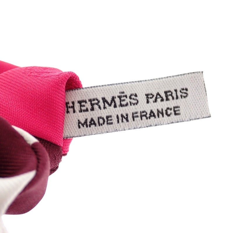 エルメス HERMES シュシュ ベッラ ヘアアクセサリー シルク パープル ホワイト ピンク レディース【中古】【Aランク】
